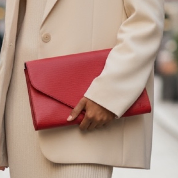 Louis Vuitton Art Deco Red Epi Envelope Clutch - Vintage - Picture 3 of 15